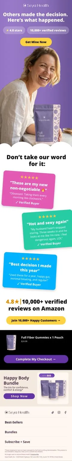 Cart email 3, social proof