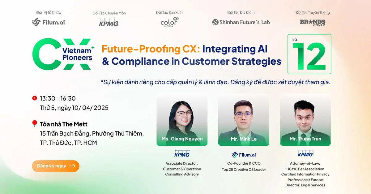 Key visual for Vietnam CX Pioneers #12, on AI and compliance in customer strategy